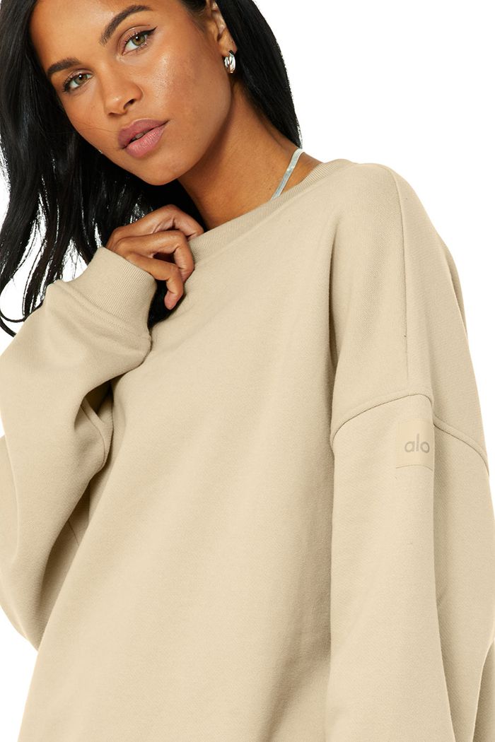 Alo Yoga Renown Crew Neck Sweatshirt Dam Bruna | 4120789-VL