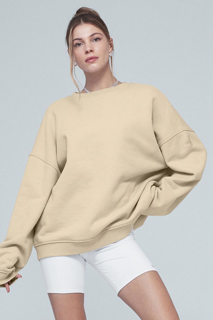 Alo Yoga Renown Crew Neck Sweatshirt Dam Bruna | 4120789-VL