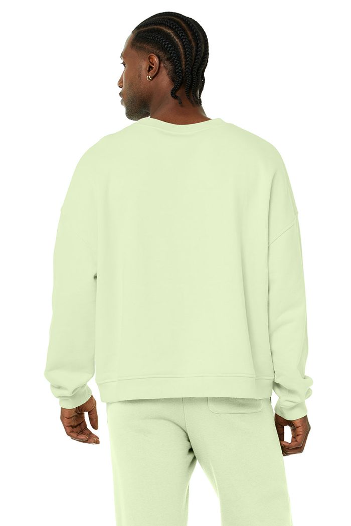 Alo Yoga Renown Crew Neck Sweatshirt Herr Gröna | 5601894-WF