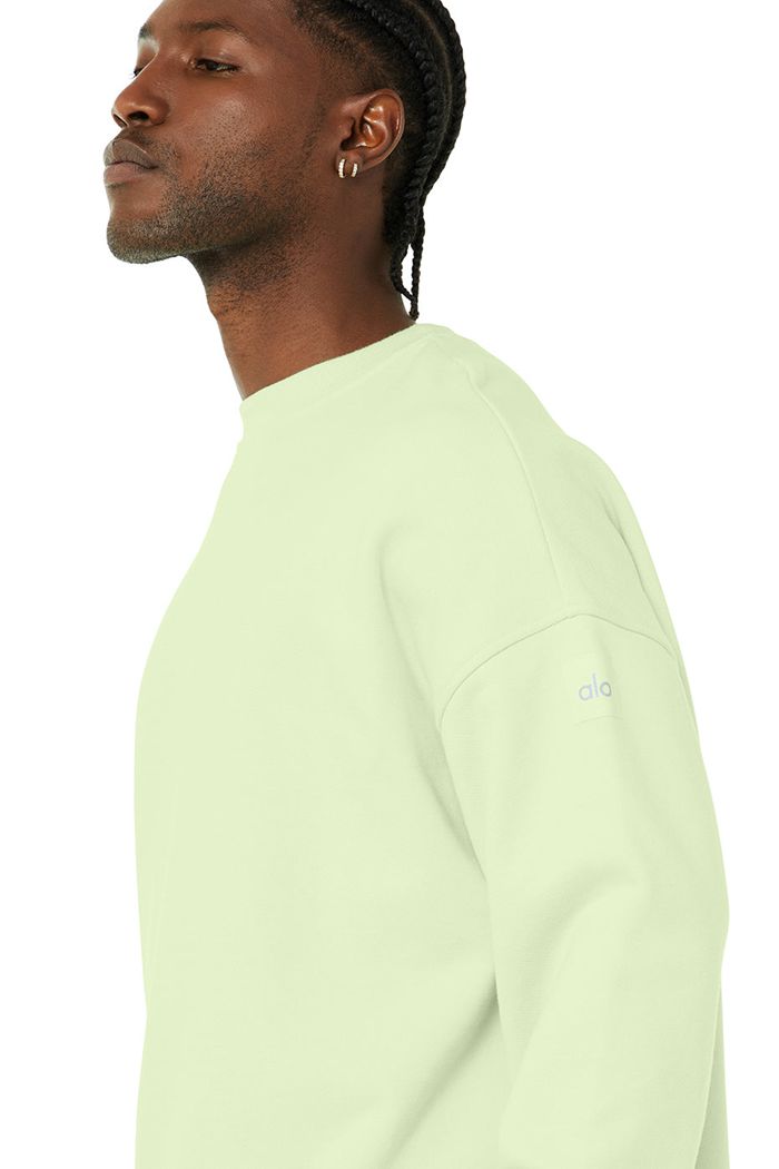 Alo Yoga Renown Crew Neck Sweatshirt Herr Gröna | 5601894-WF