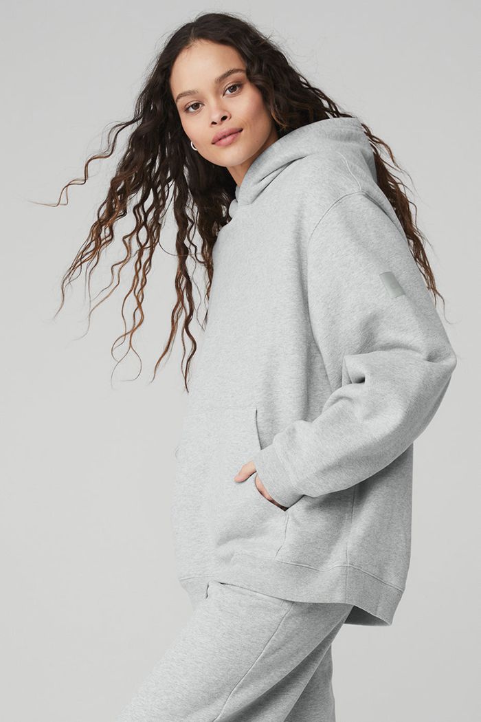 Alo Yoga Renown Hoodie Dam Grå | 9761508-TK