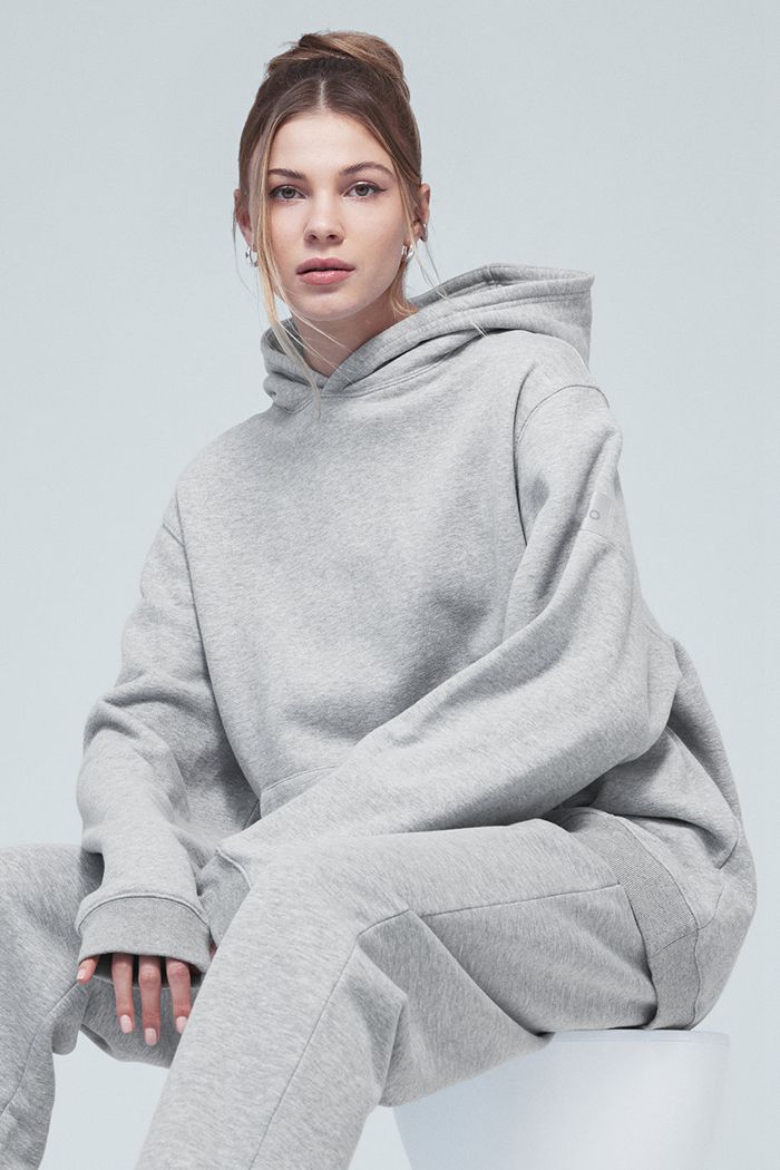 Alo Yoga Renown Hoodie Dam Grå | 9761508-TK