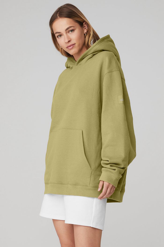 Alo Yoga Renown Hoodie Dam Gröna | 1706439-OH