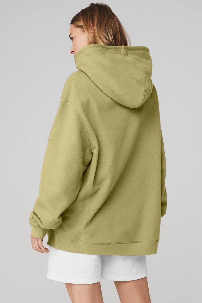 Alo Yoga Renown Hoodie Dam Gröna | 1706439-OH