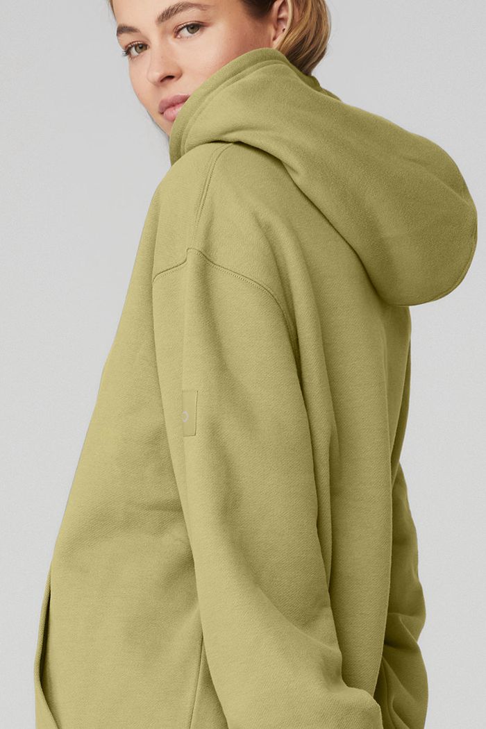 Alo Yoga Renown Hoodie Dam Gröna | 1706439-OH