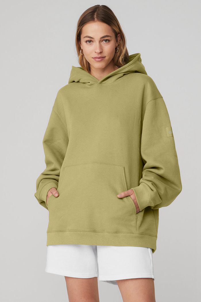 Alo Yoga Renown Hoodie Dam Gröna | 1706439-OH