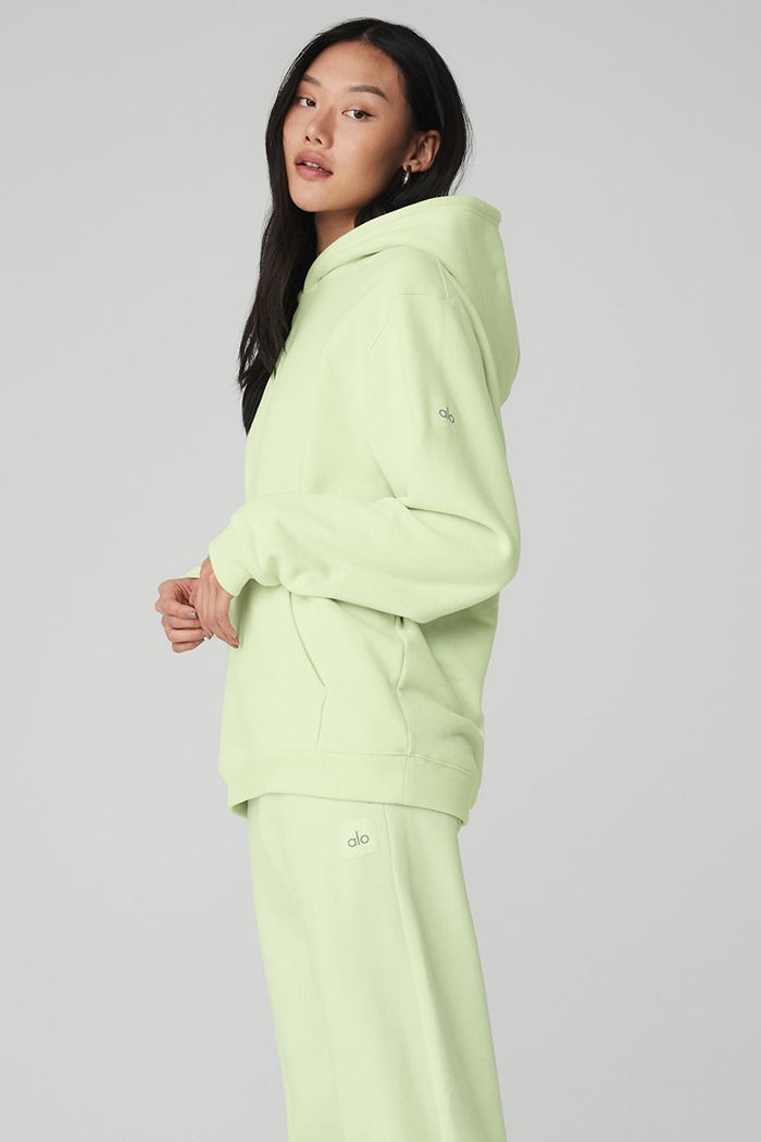 Alo Yoga Renown Hoodie Dam Gröna | 9127305-FQ