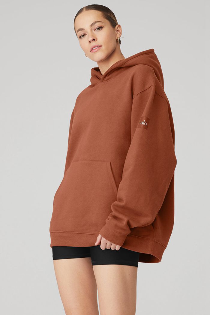 Alo Yoga Renown Hoodie Dam Röda | 1825493-GH