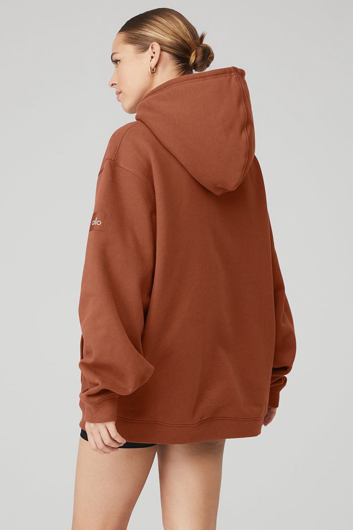 Alo Yoga Renown Hoodie Dam Röda | 1825493-GH