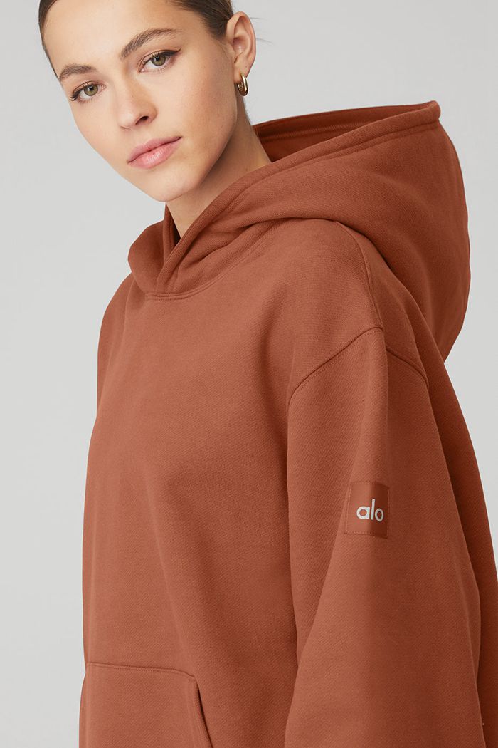 Alo Yoga Renown Hoodie Dam Röda | 1825493-GH