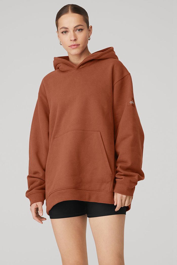 Alo Yoga Renown Hoodie Dam Röda | 1825493-GH