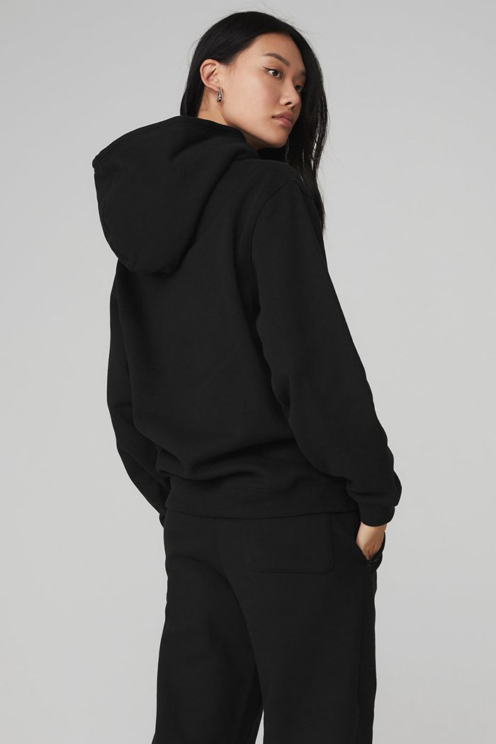 Alo Yoga Renown Hoodie Dam Svarta | 5473192-GY