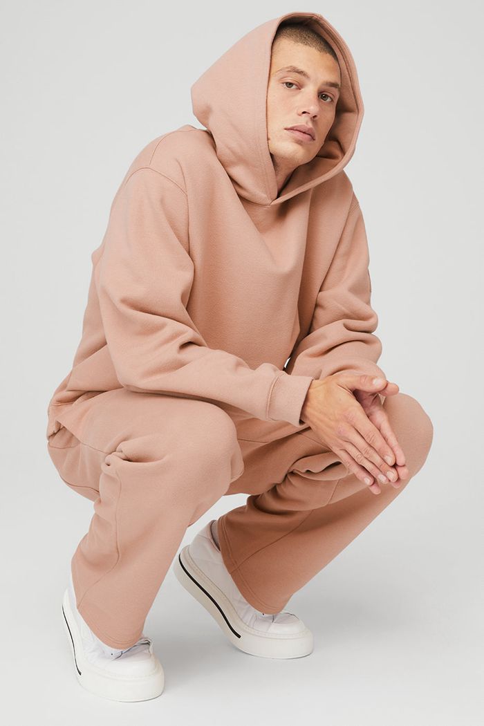 Alo Yoga Renown Hoodie Herr Rosa | 3284107-OB