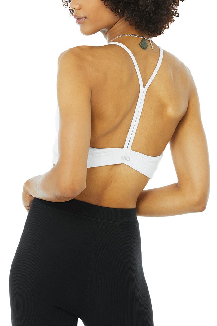 Alo Yoga Ribbed Blissful BH Dam Vita | 5478926-IC