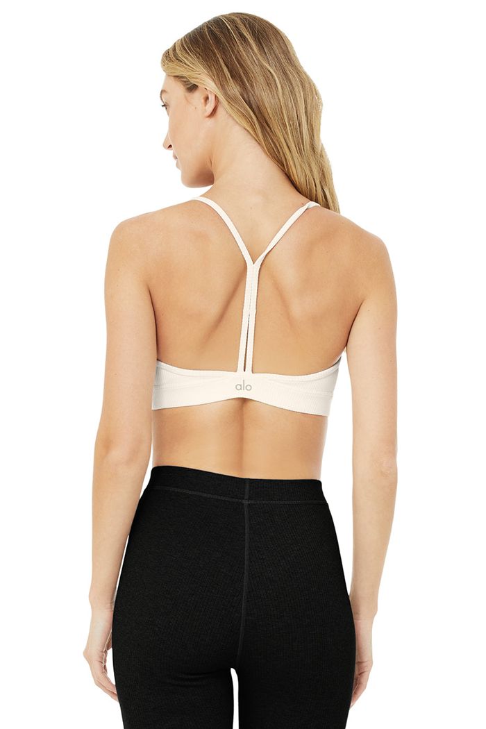 Alo Yoga Ribbed Blissful BH Dam Vita | 7203461-MB