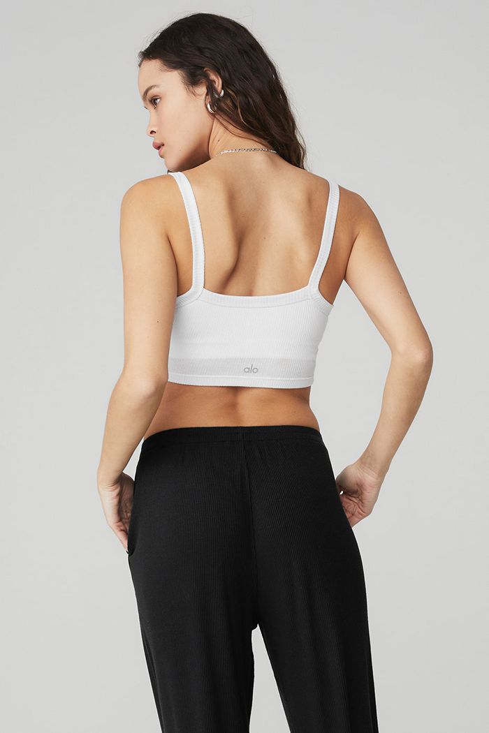 Alo Yoga Ribbed Crop Whisper BH Dam Vita | 5908264-EV