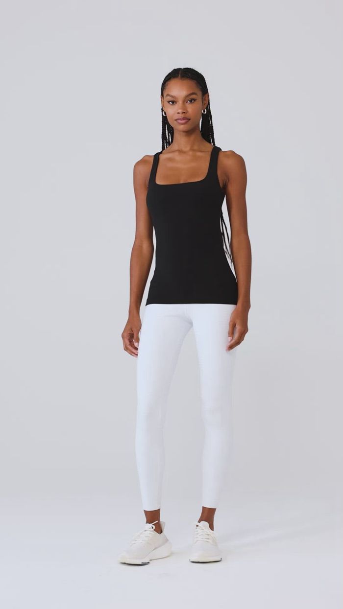 Alo Yoga Ribbed Minimalist Tank Tops Dam Svarta | 4067219-RC