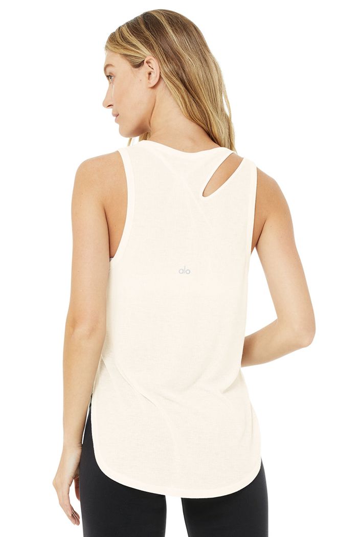 Alo Yoga Ribbed Peak Tank Tops Dam Vita | 0745269-ZS