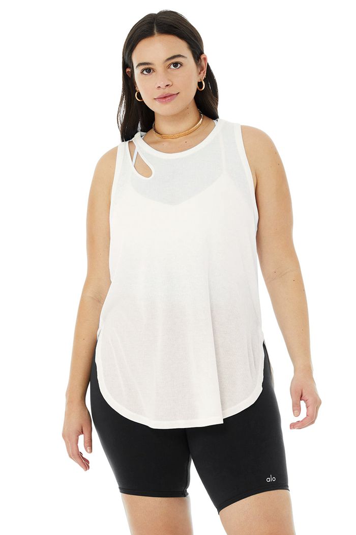 Alo Yoga Ribbed Peak Tank Tops Dam Vita | 0745269-ZS