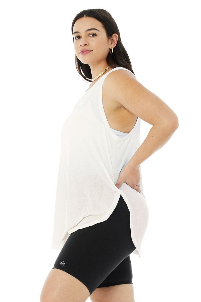 Alo Yoga Ribbed Peak Tank Tops Dam Vita | 0745269-ZS