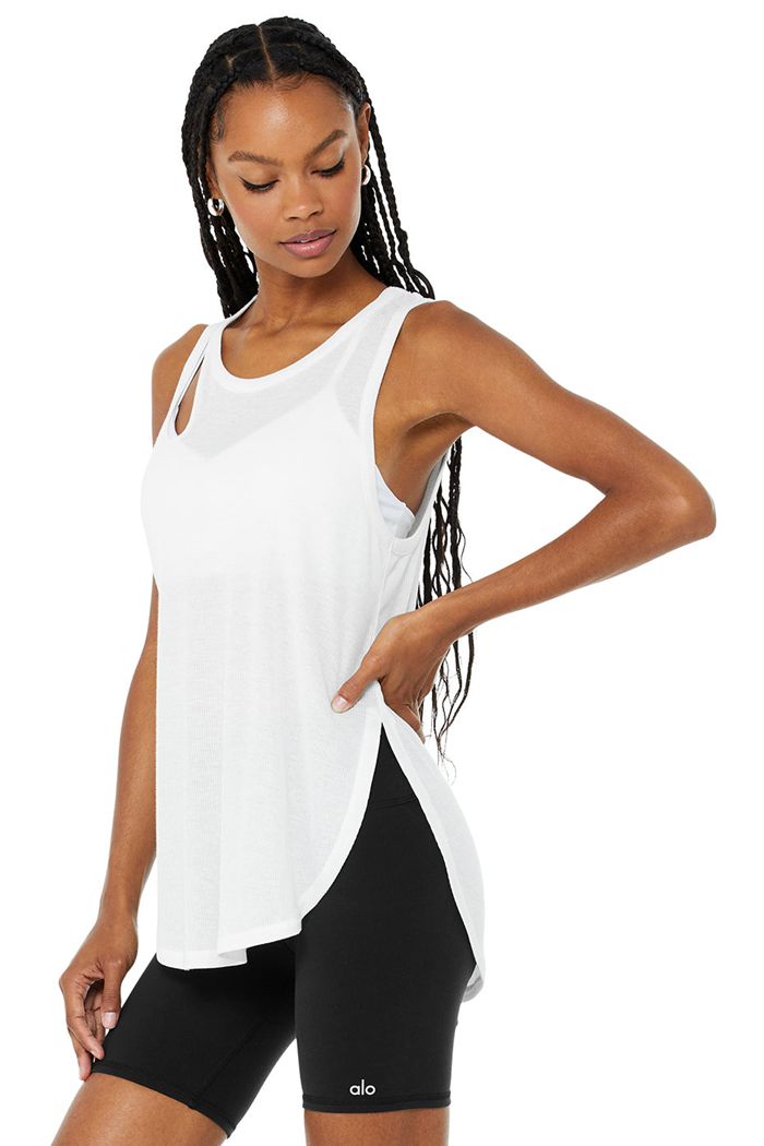 Alo Yoga Ribbed Peak Tank Tops Dam Vita | 6257018-JA