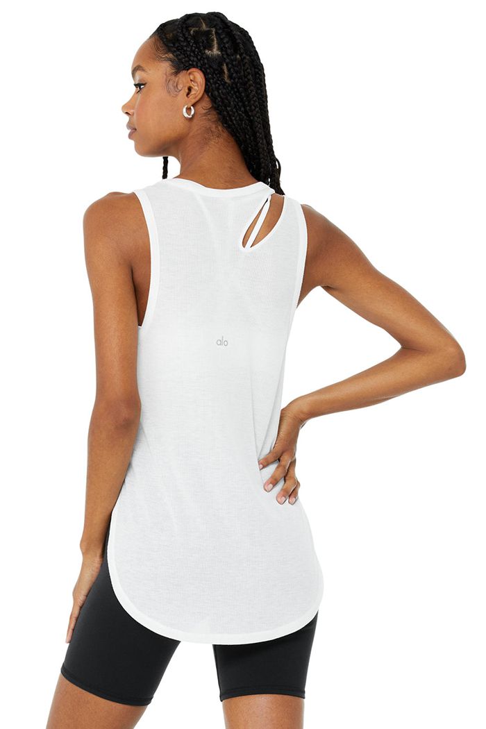 Alo Yoga Ribbed Peak Tank Tops Dam Vita | 6257018-JA