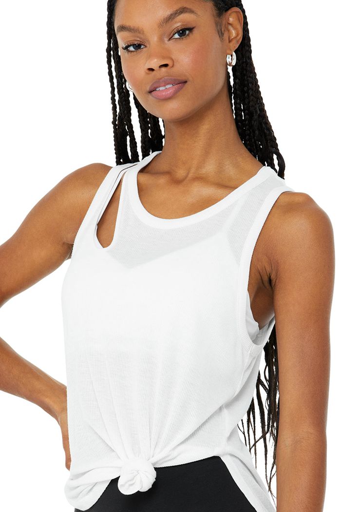 Alo Yoga Ribbed Peak Tank Tops Dam Vita | 6257018-JA