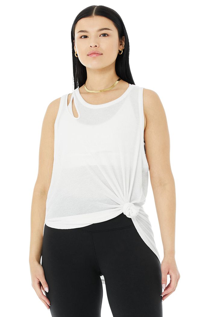 Alo Yoga Ribbed Peak Tank Tops Dam Vita | 6257018-JA