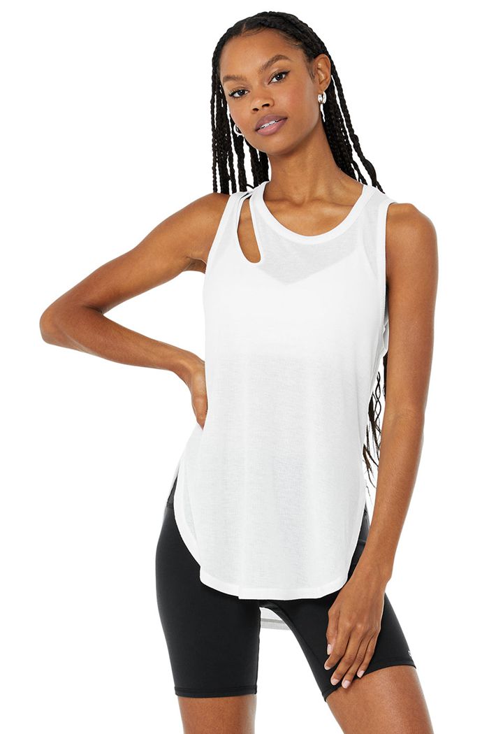 Alo Yoga Ribbed Peak Tank Tops Dam Vita | 6257018-JA