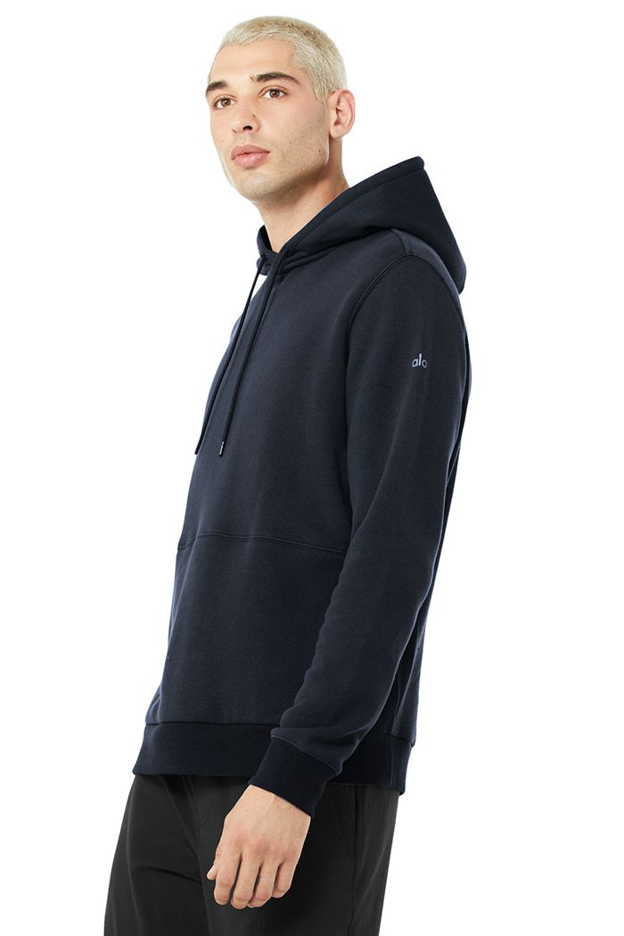 Alo Yoga Runyon Hoodie Herr Marinblå | 1359840-YK