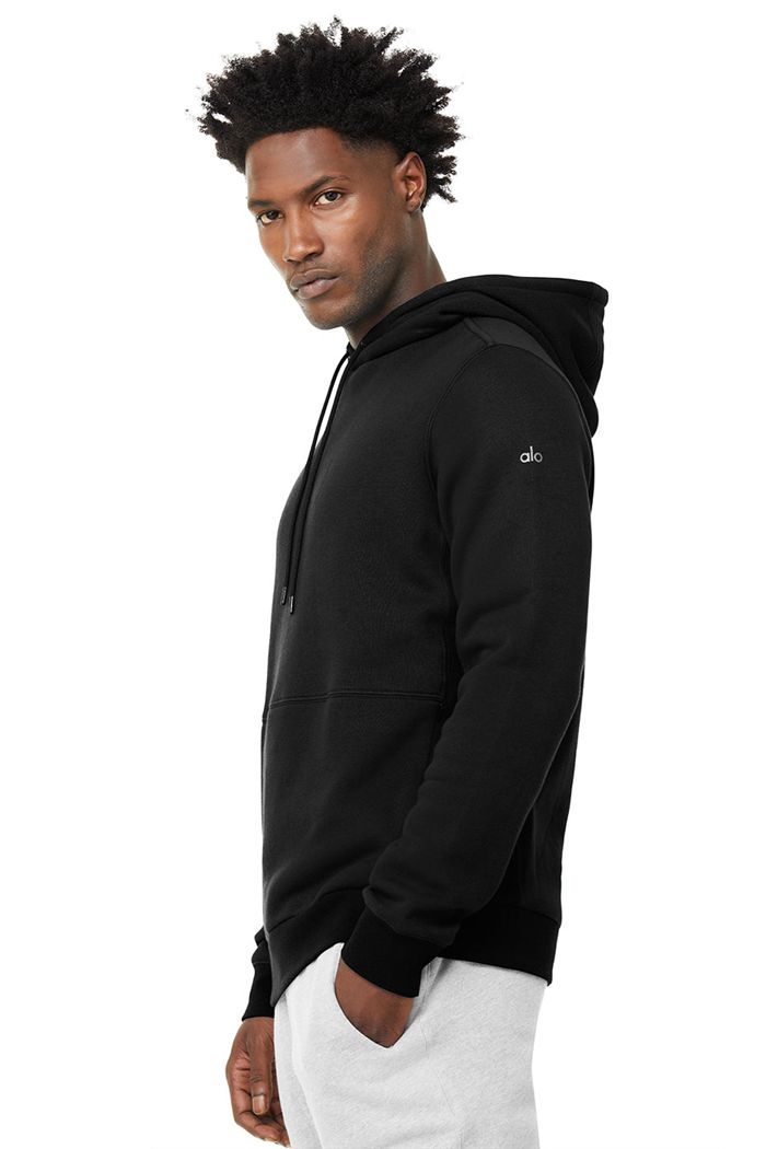 Alo Yoga Runyon Hoodie Herr Svarta | 7251438-RB