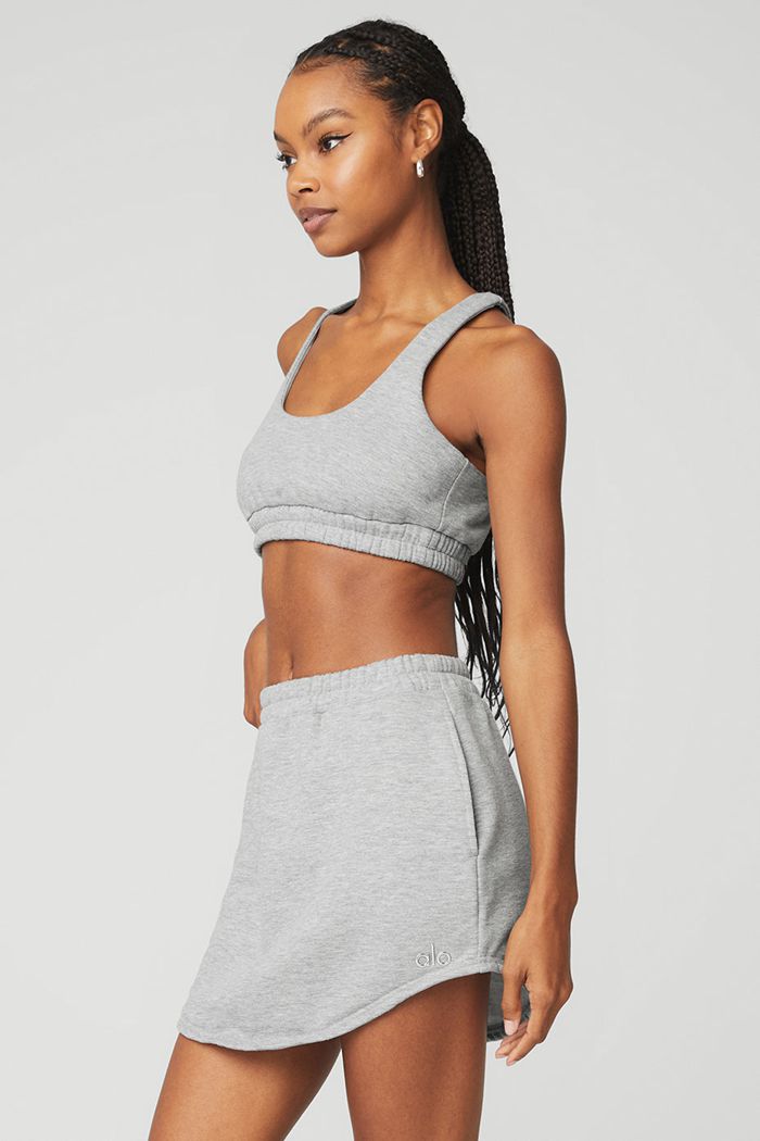 Alo Yoga Scoop Neck Sweatshirt BH Dam Grå | 9647382-PS