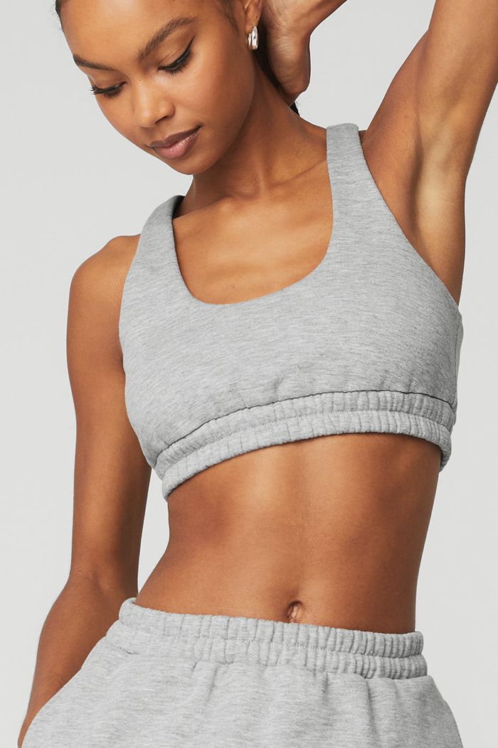 Alo Yoga Scoop Neck Sweatshirt BH Dam Grå | 9647382-PS