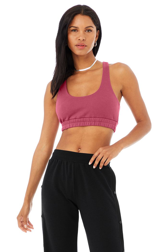 Alo Yoga Scoop Neck Sweatshirt BH Dam Lila | 6287403-OW