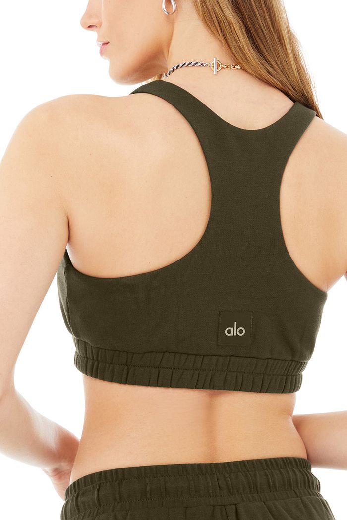 Alo Yoga Scoop Neck Sweatshirt BH Dam Mörkolivgröna | 9708341-RE