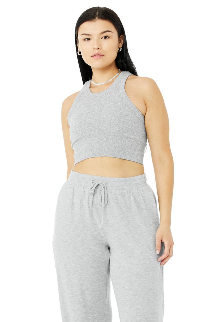 Alo Yoga Seamless Delight High Neck BH Dam Grå | 8920731-MT