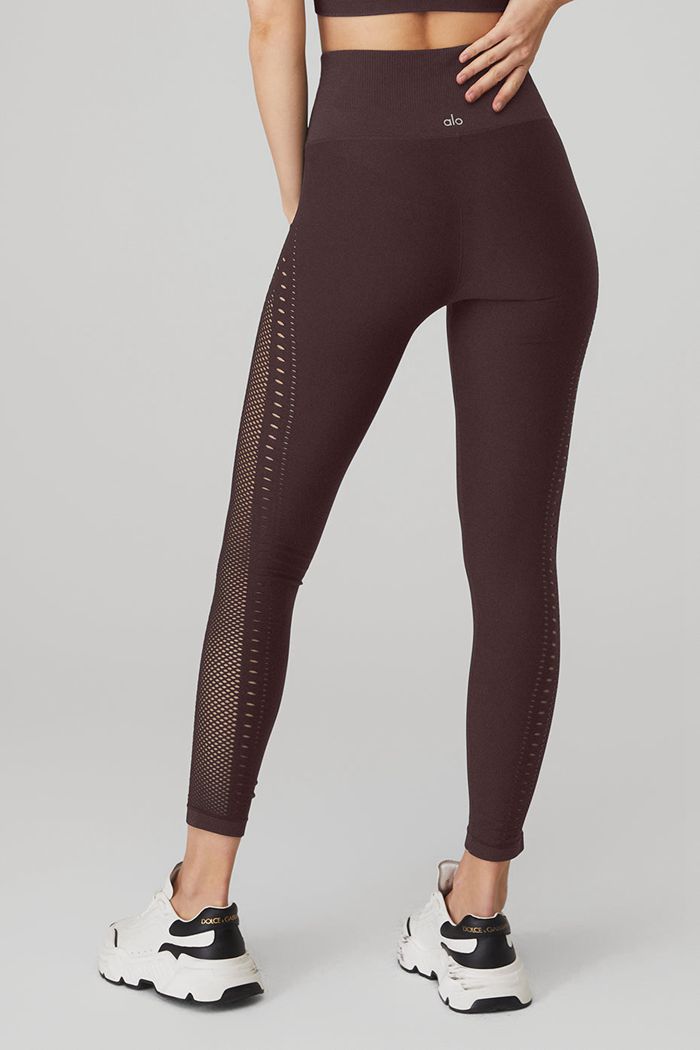 Alo Yoga Seamless High-Midja 7/8 Open Air Leggings Dam Svarta | 8706945-GQ