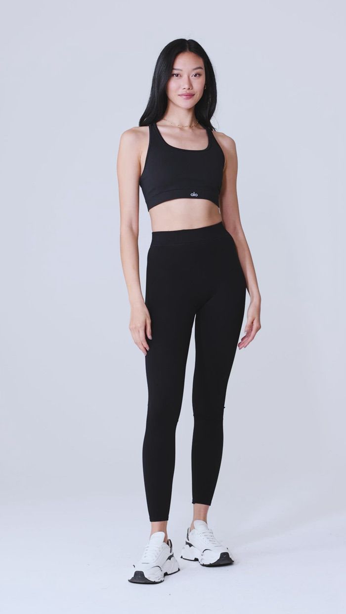 Alo Yoga Seamless High-Midja Ribbed Leggings Dam Blå | 3960187-OS