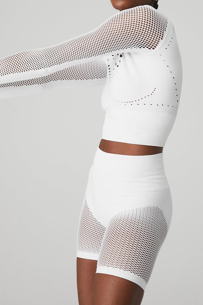 Alo Yoga Seamless Open Air Long Sleeve Dam Vita | 8316704-OP