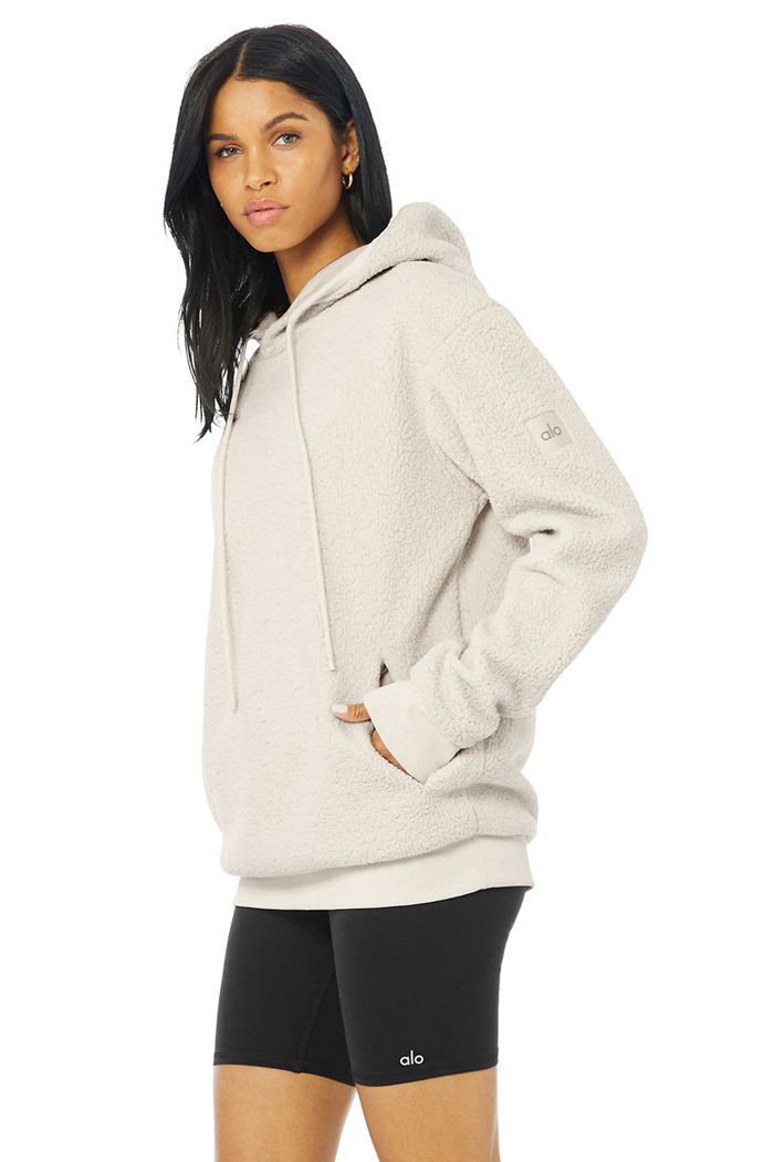 Alo Yoga Sherpa Hoodie Dam Beige | 5627908-KM