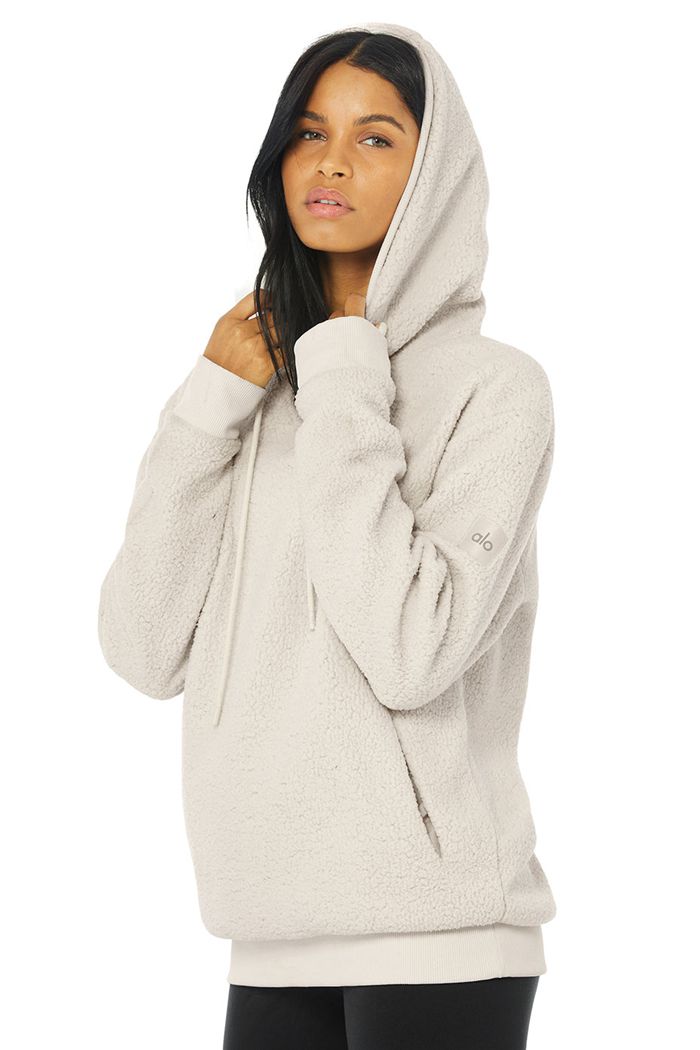 Alo Yoga Sherpa Hoodie Dam Beige | 5627908-KM