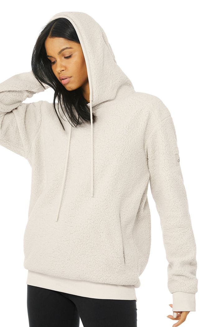 Alo Yoga Sherpa Hoodie Dam Beige | 5627908-KM