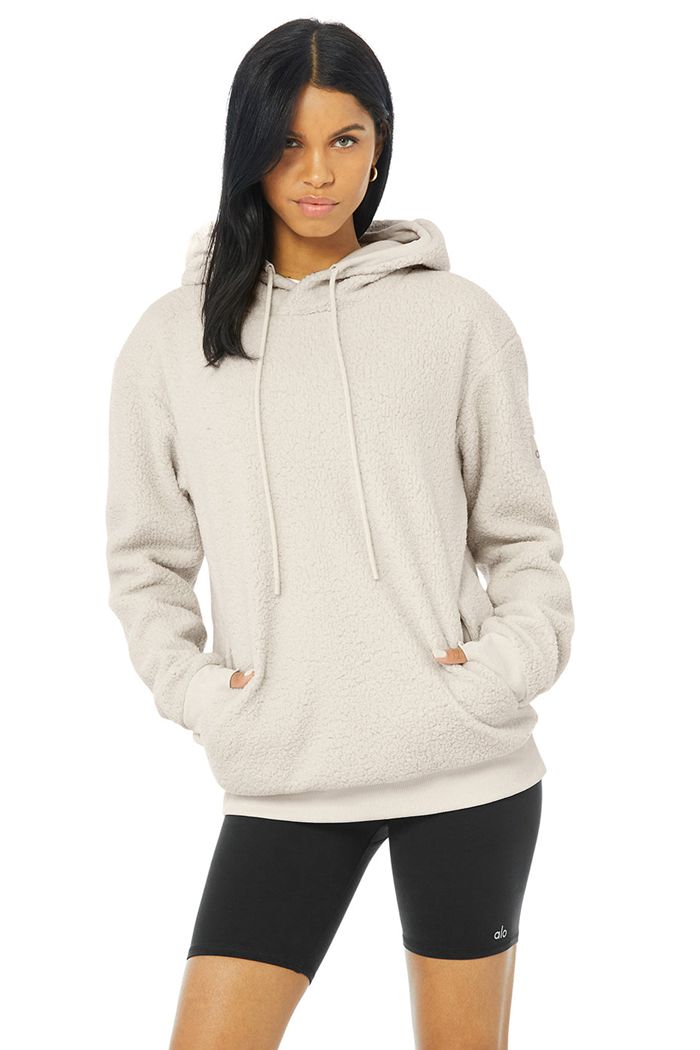 Alo Yoga Sherpa Hoodie Dam Beige | 5627908-KM