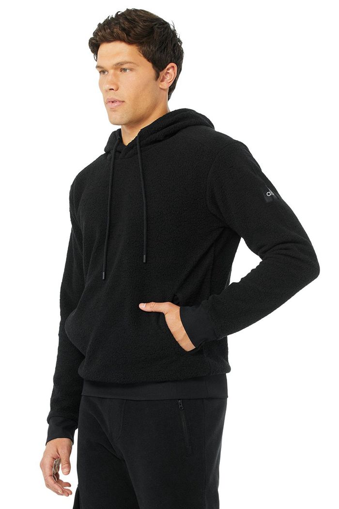 Alo Yoga Sherpa Hoodie Dam Svarta | 6410358-QG