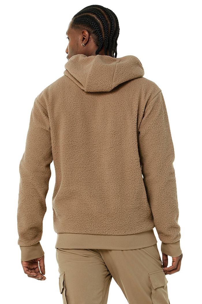 Alo Yoga Sherpa Hoodie Herr Bruna | 6470513-DE