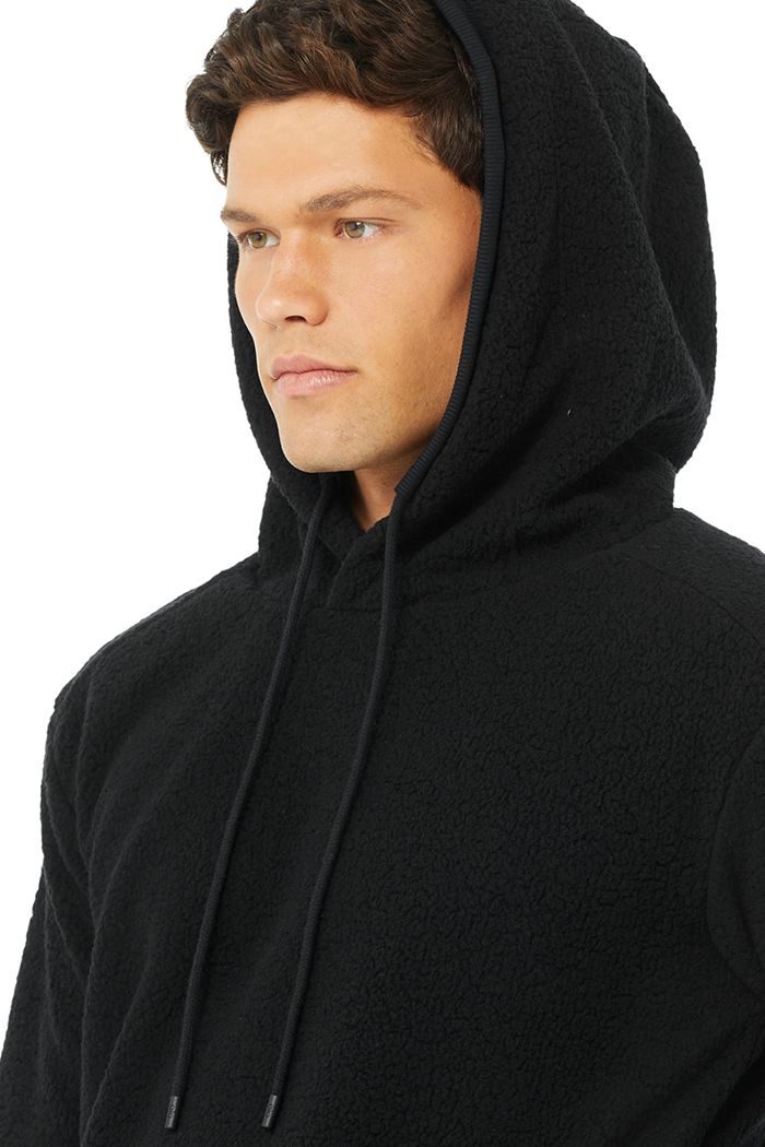 Alo Yoga Sherpa Hoodie Herr Svarta | 3285607-QX