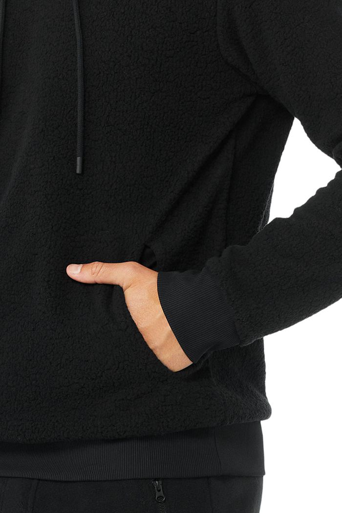 Alo Yoga Sherpa Hoodie Herr Svarta | 3285607-QX