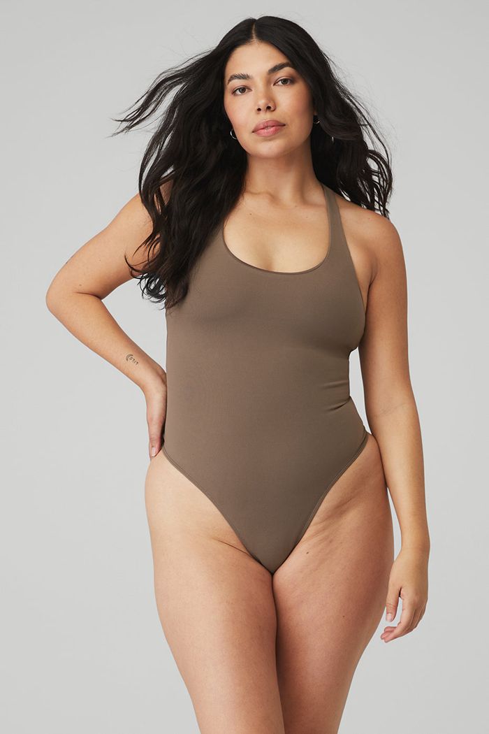 Alo Yoga Sleek Back Bodysuit Dam Bruna | 1825769-UM