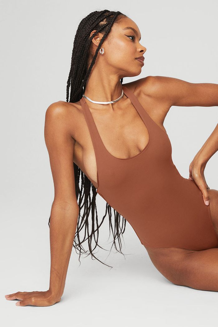 Alo Yoga Sleek Back Bodysuit Dam Röda | 9045782-VL