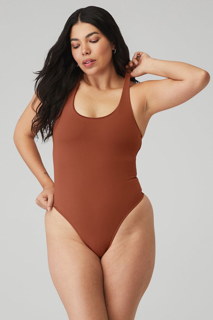 Alo Yoga Sleek Back Bodysuit Dam Röda | 9045782-VL